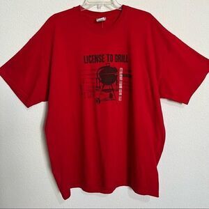 Men's Red Graphic Short Sleeve T-Shirt  License to Grill  New  Size XXL